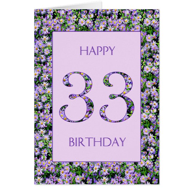33rd Birthday Purple Daisies (Front)