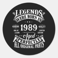 33rd Birthday Tee Vintage Legends Born In 1989 33