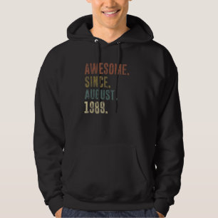 33rd Birthday Vintage Awesome Since August 1989 Hoodie