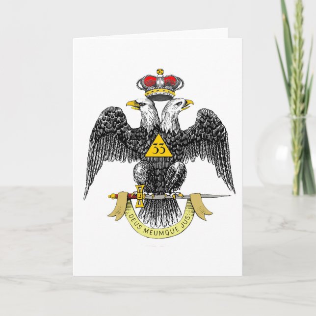 33rd Degree Scottish Rite Black Eagle Card (Front)