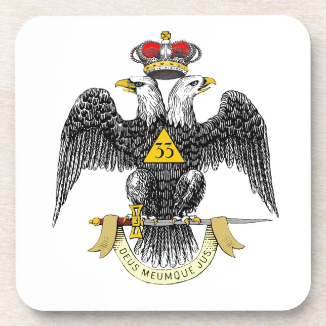 33rd Degree Scottish Rite Black Eagle Coaster (Front)