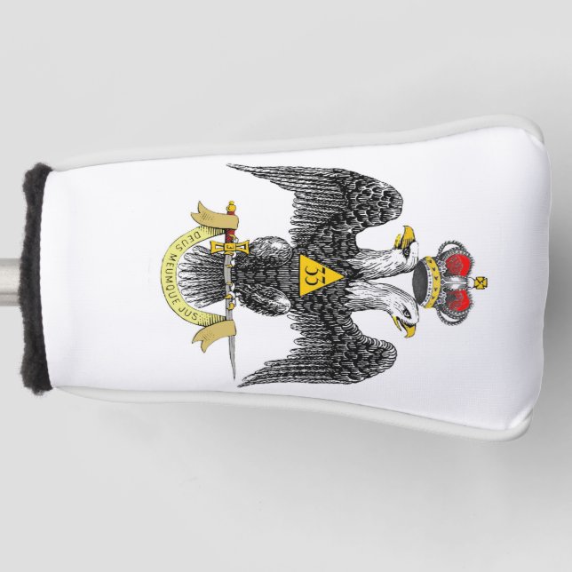 33rd Degree Scottish Rite Black Eagle Golf Head Cover (Front)