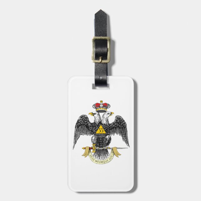 33rd Degree Scottish Rite Black Eagle Luggage Tag (Front Vertical)