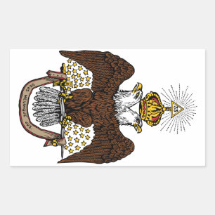 33rd Degree Scottish Rite Brown Eagle Rectangular Sticker