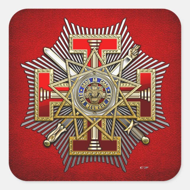 33rd Degree: Sovereign Grand Inspector General Square Sticker (Front)