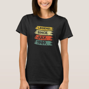 33th Birthday Retro Vintage Legend Since July 1989 T-Shirt