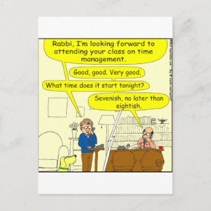 347 Class on time management colour cartoon Postcard