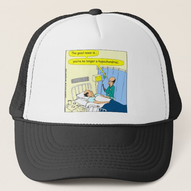 348 No longer a hypochondriac colour cartoon Trucker Hat (Front)