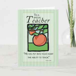 3495 Teacher Thank You, Apple Religious Thank You Card
