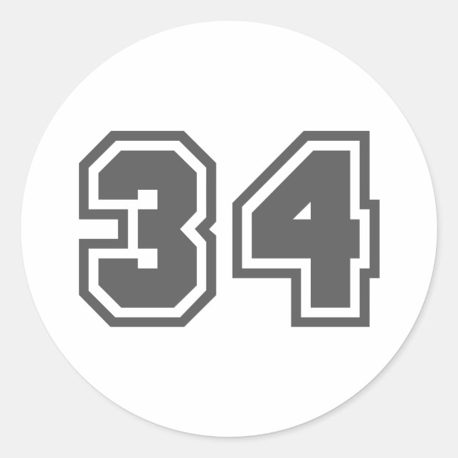 34 CLASSIC ROUND STICKER (Front)