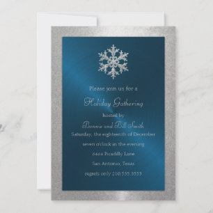 34 Colour Options Snowflake Holiday Party Invitation