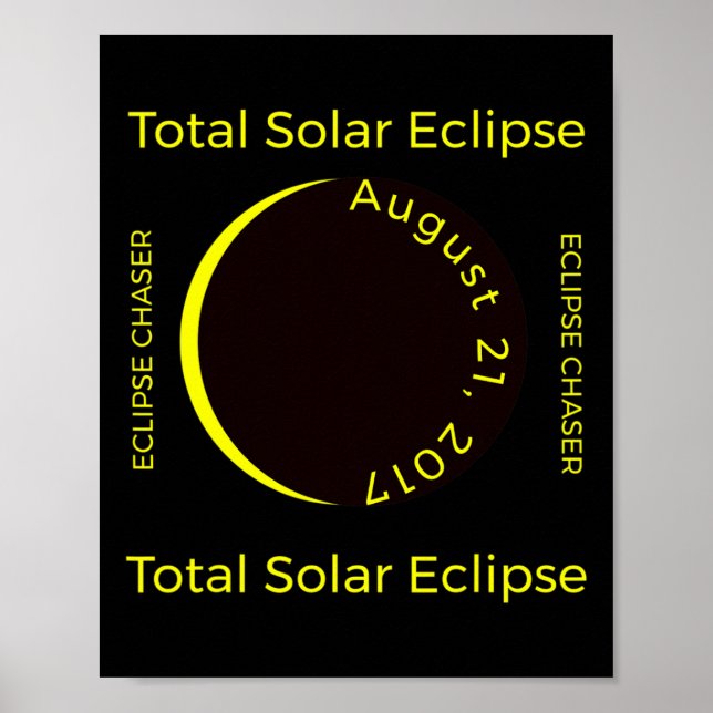 #34;eclipse Chaser#34; Total Solar Eclipse Aug 201 Poster (Front)