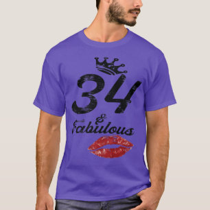 34 Fabulous Party Crew Drinking Beer Gifts 34th Ye T-Shirt