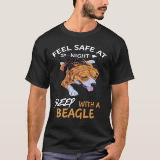 34 Feel Safe At Night Sleep With A Beagle T-Shirt