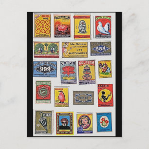 34 Safety Matches Vintage Postcard