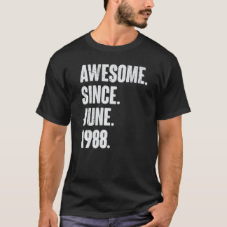 34 Year Old  34th Birthday  Awesome Since June 198 T-Shirt