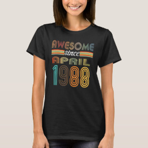 34 Year Old Awesome Since April 1988 34th Birthday T-Shirt