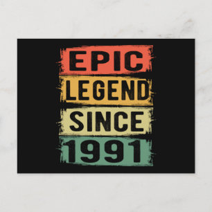 34 Year Old Bday Epic Legend 34th Birthday Gift Postcard