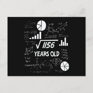 34 Year Old Bday Math Teacher 34th Birthday Gift Postcard