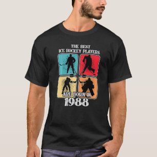 34 Year Old Ice Hockey Player 1988 34th Birthday V T-Shirt