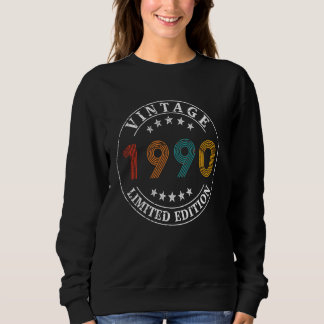 34 Year Old Retro Vintage 1990 34th Birthday Sweatshirt