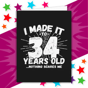 34 Year Old Sarcastic Meme Funny 34th Birthday Card