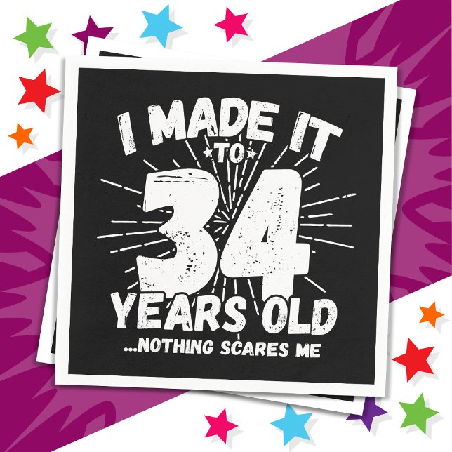 34 Year Old Sarcastic Meme Funny 34th Birthday Napkin (Creator Uploaded)