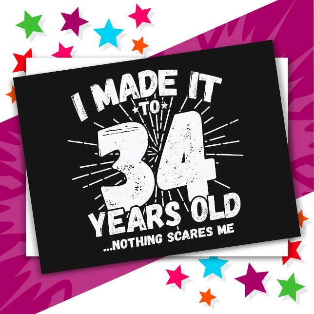 34 Year Old Sarcastic Meme Funny 34th Birthday Postcard (Creator Uploaded)