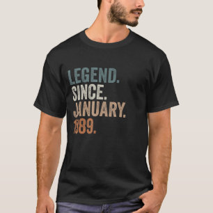 34 Years Old  34th Birthday Legend Since January 1 T-Shirt