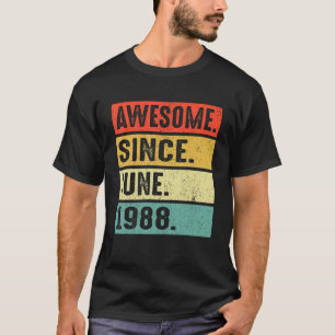 34 Years Old Awesome Since June 1988 34th Birthday T-Shirt