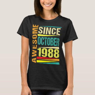 34 Years Old  Legend Since October 1988 34th Birth T-Shirt