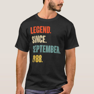 34 Years Old  Legend Since September 1988 34th Bir T-Shirt