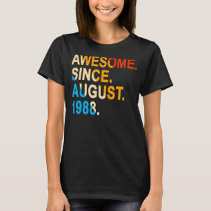 34 Years Old Vintage Awesome Since August 1988 34t T-Shirt