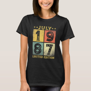 34 Years Old Vintage July 1987 34th Birthday T-Shirt