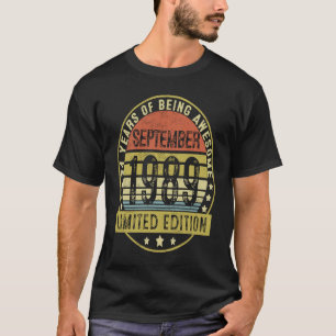 34 Years Old Vintage September 1989 34th Birthday T-Shirt