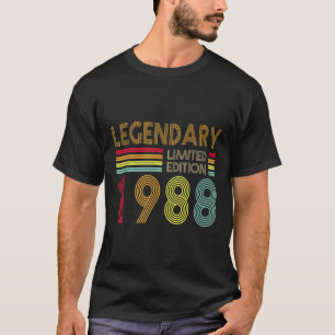 34 Yrs Old Retro Legendary 1988 Editon 34th Birth T-Shirt