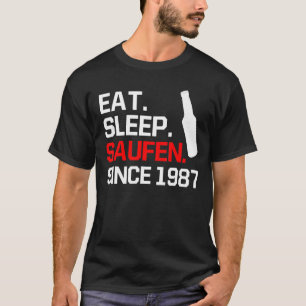 34th Birthday Eat Sleep Saufen 34 Years Sunner 198 T-Shirt