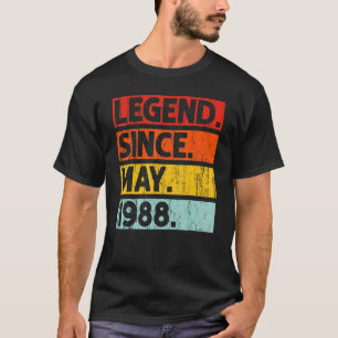 34th Birthday Legend Since May 1988 34 Years Old T-Shirt