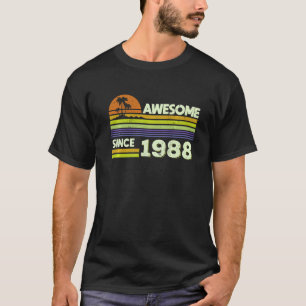 34th Birthday Men Women Awesome Since 1988 34 Year T-Shirt