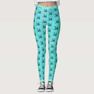 34th Birthday or Anniversary Peacock Pattern Leggings