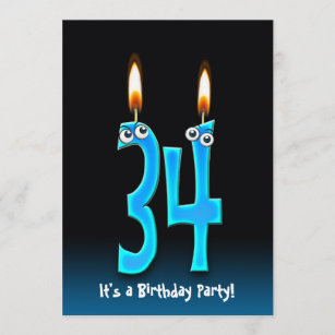 34th Birthday Party Invite