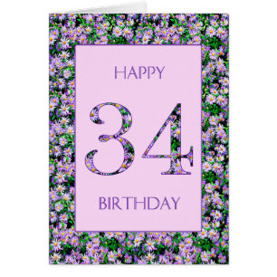 34th Birthday Purple Daisies