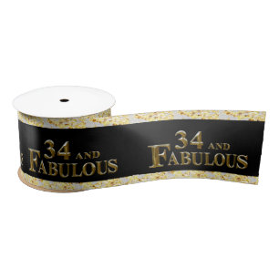 34th Birthday Satin Ribbon