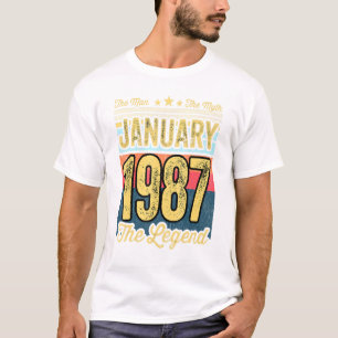 34th Birthday The Man The Myth The Legend January T-Shirt