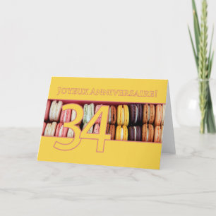 34th French Birthday Macaron-Joyeux Anniversaire! Card
