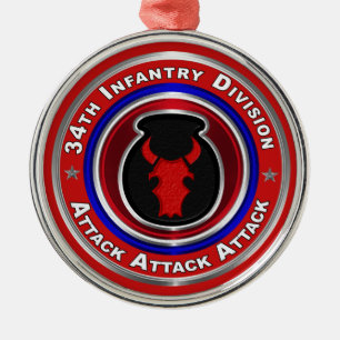 34th Infantry Division Keepsake Christmas Metal Ornament