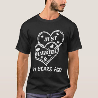 34Th Wedding Anniversary Just Married 34 Years Ago T-Shirt