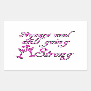 34th wedding anniversary rectangular sticker