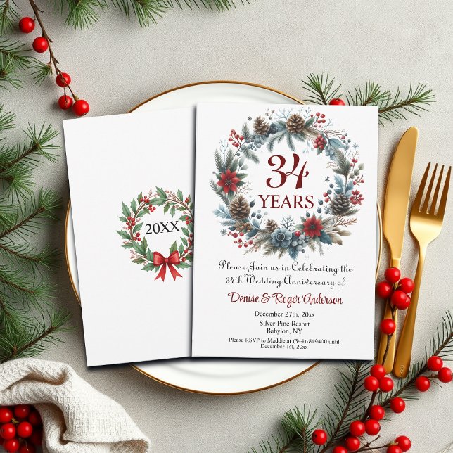 34th Wedding Anniversary Winter Invitation (Creator Uploaded)