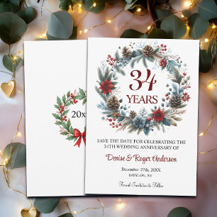 34th Wedding Anniversary Winter Save The Date